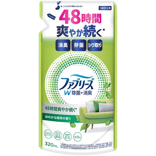P&G ファブリーズ ダブル除菌 緑茶成分入り ほのかな緑茶の香り つめかえ用 320mL 1個（ご注文単位1個）【直送品】