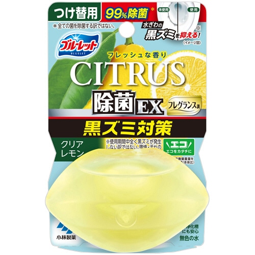 小林製薬 液体ブルーレットおくだけ 除菌EX フレグランス シトラスクリアレモンの香り つけ替用 67mL 1個(ご注文単位1個)【直送品】
