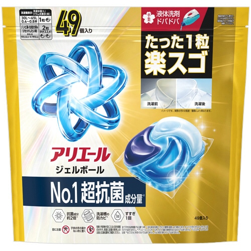 P&G アリエール ジェルボールプロ パワー つめかえ用 メガジャンボ 1パック(49個)/個（ご注文単位1個）【直送品】