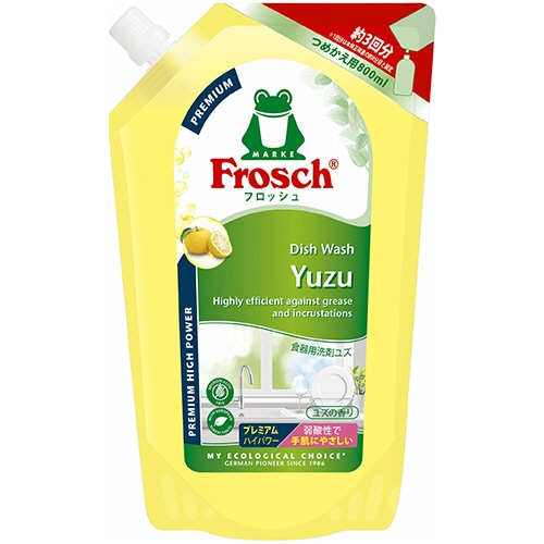旭化成ホームプロダクツ フロッシュ 食器用洗剤プレミアム ユズ 詰替用 800mL 1個（ご注文単位1個）【直送品】