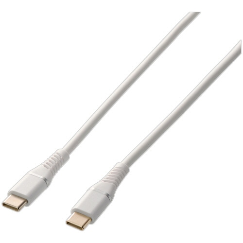 ハイディスク やわらかで絡みにくい USB C to Cケーブル PD100W対応 1m ホワイト HD-STCC100W1WH 1本/個(ご注文単位1個)【直送品】