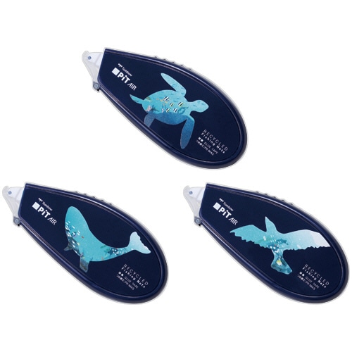 トンボ鉛筆 テープのり ピットエアー 漁網リサイクル アソートB HHA-341BTU 1パック(3個)/パック（ご注文単位1パック）【直送品】