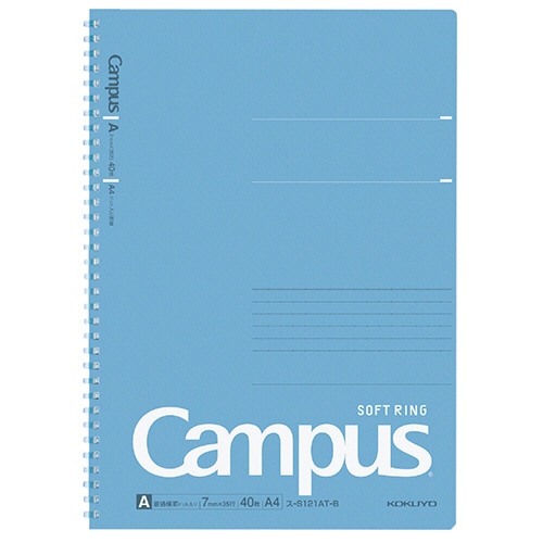 コクヨ キャンパス ソフトリングノート(ドット入り罫線) A4 A罫 40枚 ブルー ス-S121AT-B /冊（ご注文単位1冊）【直送品】