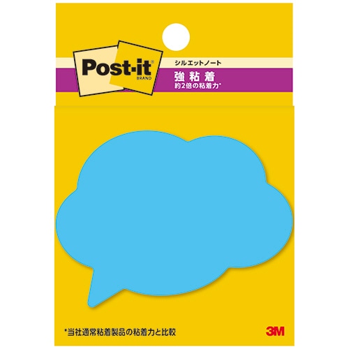 3M ポスト・イット 強粘着シルエットノート 50×69mm フキダシ1 SSS-FKU1 1パック(3冊)/パック(ご注文単位1パック)【直送品】