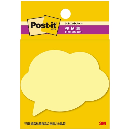 3M ポスト・イット 強粘着シルエットノート 50×69mm フキダシ2 SSS-FKU2 1パック(3冊)/パック(ご注文単位1パック)【直送品】