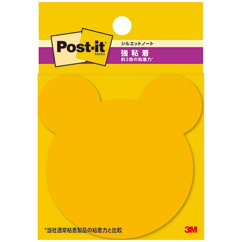3M ポスト・イット 強粘着シルエットノート 69×69mm クマ SSS-BEU 1パック(3冊)/パック(ご注文単位1パック)【直送品】