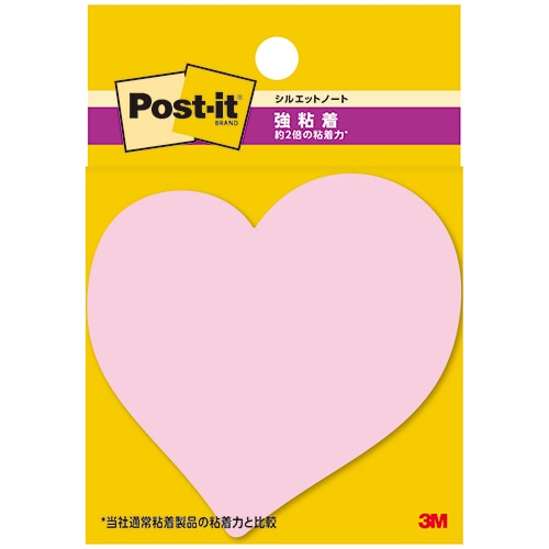 3M ポスト・イット 強粘着シルエットノート 69×69mm ハート SSS-HEU 1パック(3冊)/パック(ご注文単位1パック)【直送品】