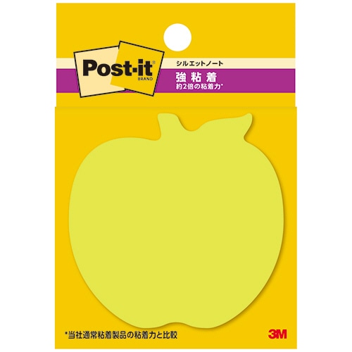3M ポスト・イット 強粘着シルエットノート 62×62mm アップル SSS-APU 1パック(3冊)/パック(ご注文単位1パック)【直送品】