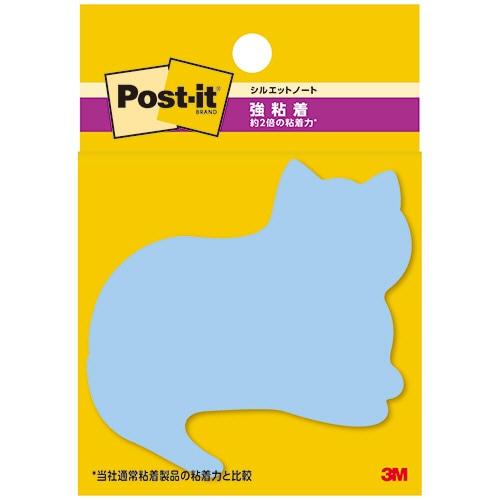 3M ポスト・イット 強粘着シルエットノート 52×69mm ネコ SSS-NEU 1パック(3冊)/パック(ご注文単位1パック)【直送品】