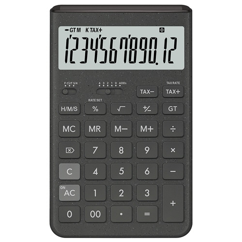 カシオ Comfy デザイン電卓 12桁 ジャストタイプ ダークグレー JT-200T-GY-N 1台（ご注文単位1台）【直送品】