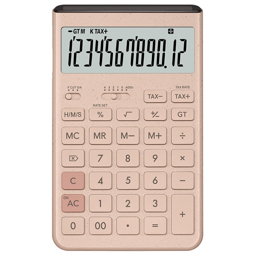 カシオ Comfy デザイン電卓 12桁 ジャストタイプ グレイッシュピンク JT-200T-PK-N 1台（ご注文単位1台）【直送品】