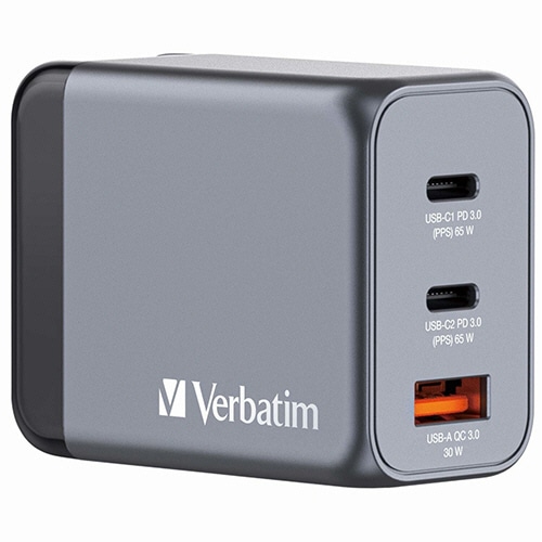 バーベイタム 65W PD急速充電対応 GaNチャージャー 3ポート 32201 1個/台（ご注文単位1台）【直送品】