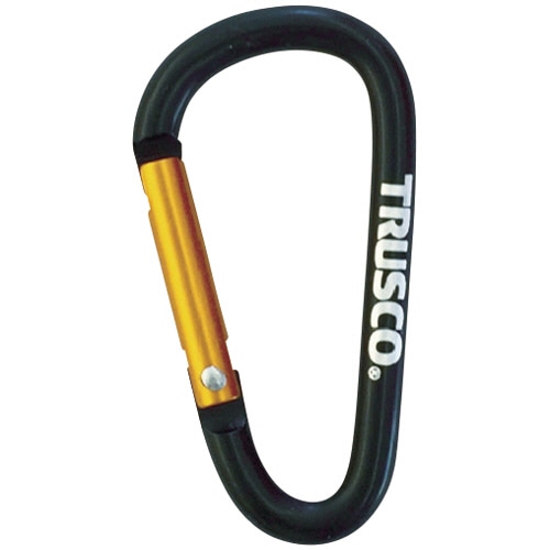 TRUSCO カラビナ 線径5×50mm D型 ブラック TKN550BK 1個(ご注文単位1個)【直送品】