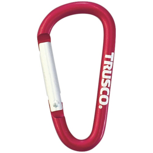 TRUSCO カラビナ 線径5×50mm D型 レッド TKN550R 1個(ご注文単位1個)【直送品】