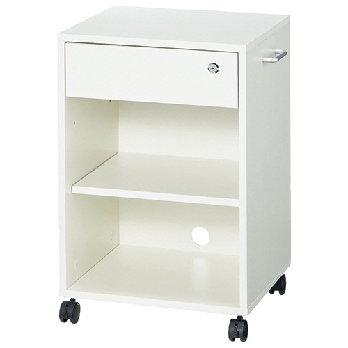 アスカ 木製ワゴン 引き出し付 ホワイト HWG01W 1台（ご注文単位1台）【直送品】