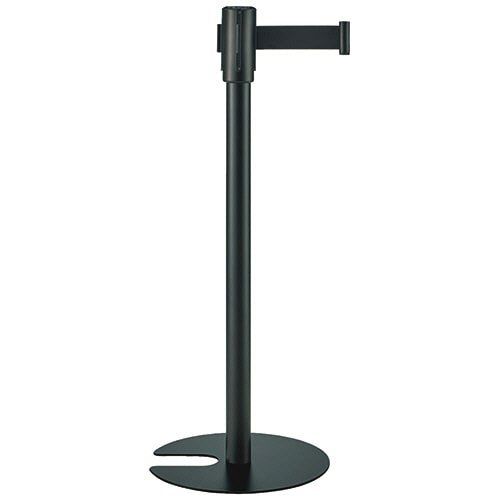 テラモト ベルトパーテーションスタンド Light ポール:ブラック ベルト:黒(ナイロン) SU-661-501-7 1台(ご注文単位1台)【直送品】