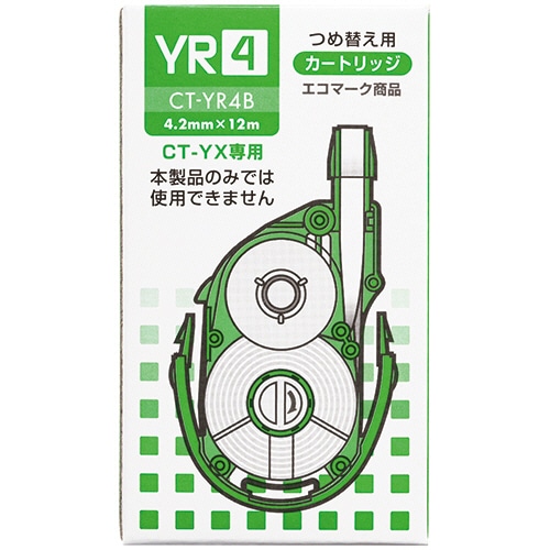 トンボ鉛筆 修正テープ モノYX用カートリッジYR4 紙箱入り 4.2mm幅×12m CT-YR4B 1セット(10個)/セット(ご注文単位1セット)【直送品】