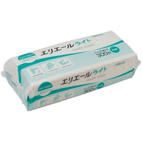 大王製紙 エリエール パルプペーパータオルライト エコノミー 300枚/パック 1セット(42パック)/セット（ご注文単位1セット）【直送品】