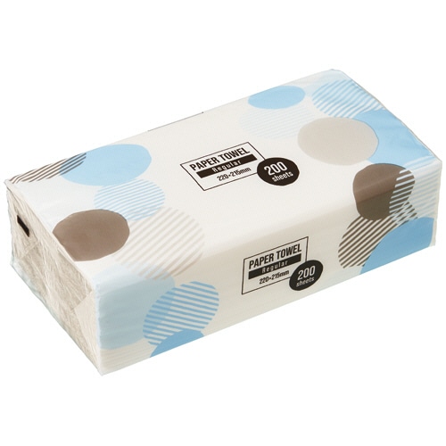 クラフトマン パルプペーパータオル レギュラーサイズ 200枚/パック PT-R 1セット(40パック)/セット（ご注文単位1セット）【直送品】