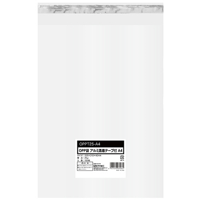 今村紙工 OPP袋 テープ付 A4 225×310+40mm 0.025mm厚 OPPT25-A4 500枚/セット（ご注文単位1セット）【直送品】