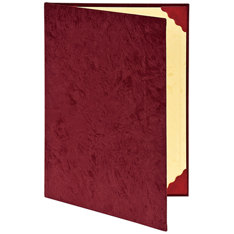 ナカバヤシ 証書ファイル 布クロス スエード調 A4 二つ折り エンジ FSS-A4-R 1冊（ご注文単位1冊）【直送品】