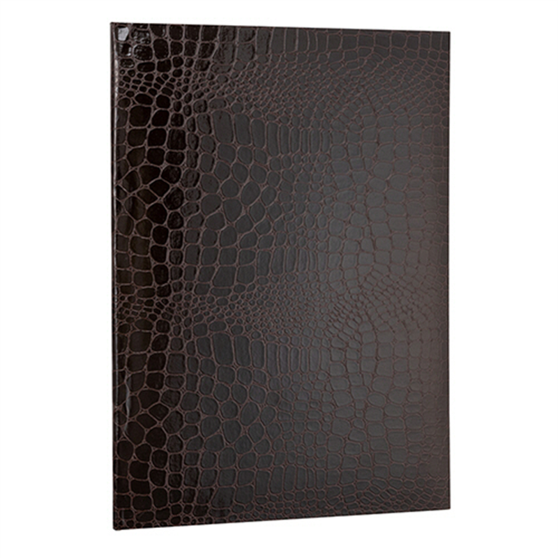 ナカバヤシ 証書ファイル 紙製クロス クロコダイル柄 ツヤ A4 二つ折り 透明コーナー貼付けタイプ ブラウン FSPT-A4C-BR 1冊（ご注文単位1冊）【直送品】