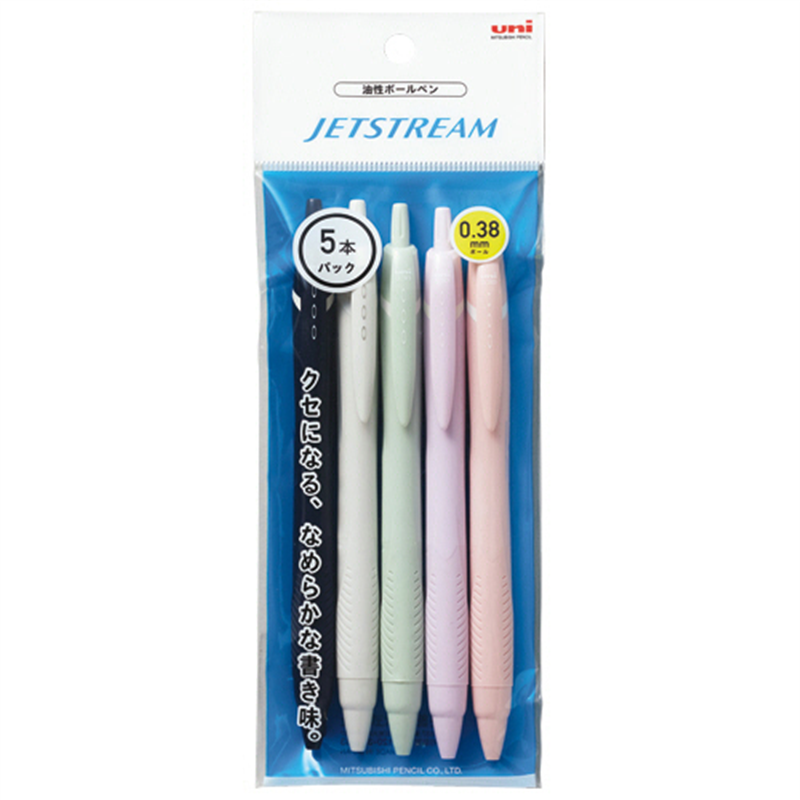 三菱鉛筆 油性ボールペン ジェットストリーム 0.38mm カラー軸 アソート H.SXN15038.5C 50本/1セット（ご注文単位1セット）【直送品】