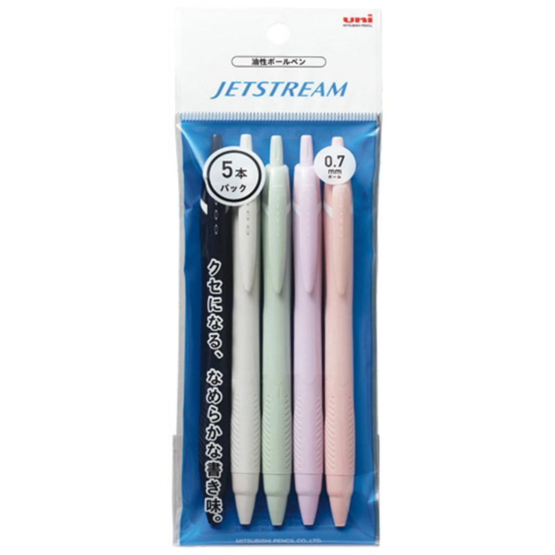 三菱鉛筆 油性ボールペン ジェットストリーム 0.7mm カラー軸 アソート H.SXN15007.5C 5本/パック（ご注文単位1パック）【直送品】