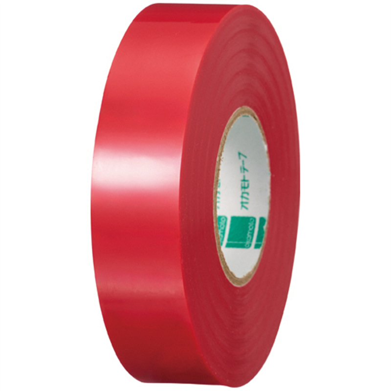 オカモト ビニールテープ No.471 19mm×20m 赤 1巻（ご注文単位1巻）【直送品】