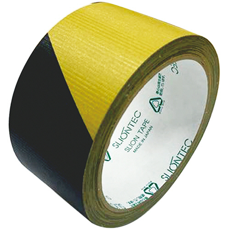 スリオンテック 危険表示用養生テープ 50mm×25m 黒/黄 No.3492-00 1巻（ご注文単位1巻）【直送品】