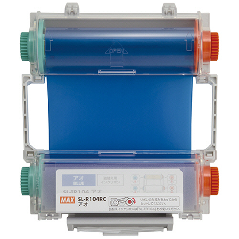 マックス ビーポップ 100タイプ インクリボン 60m 青 SL-R104RC 1個（ご注文単位1個）【直送品】