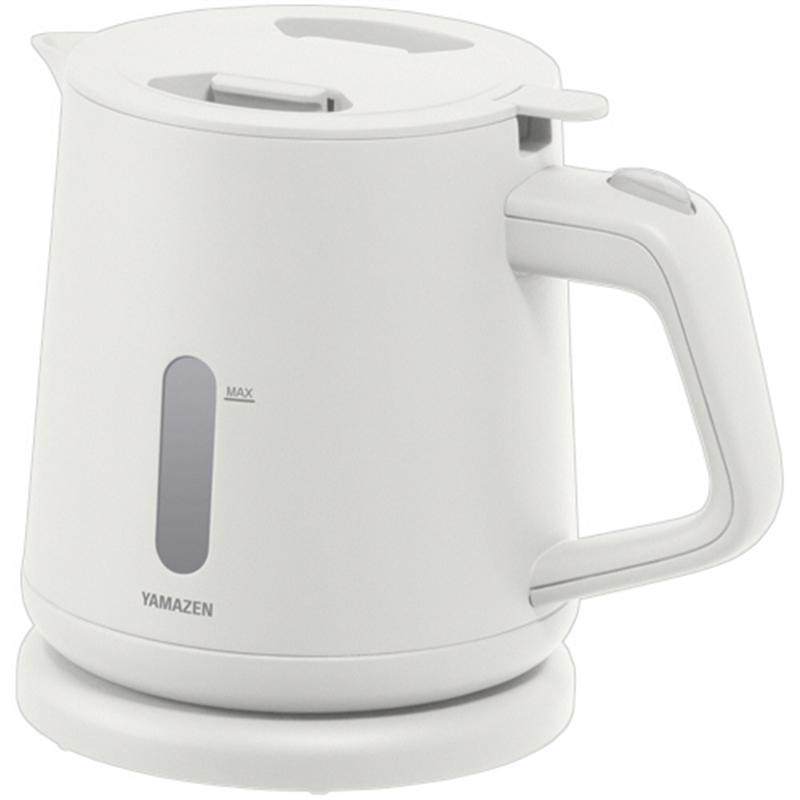 YAMAZEN 湯こぼれ防止電気ケトル 1.0L ホワイト YKU-S1210J/W 1台（ご注文単位1台）【直送品】
