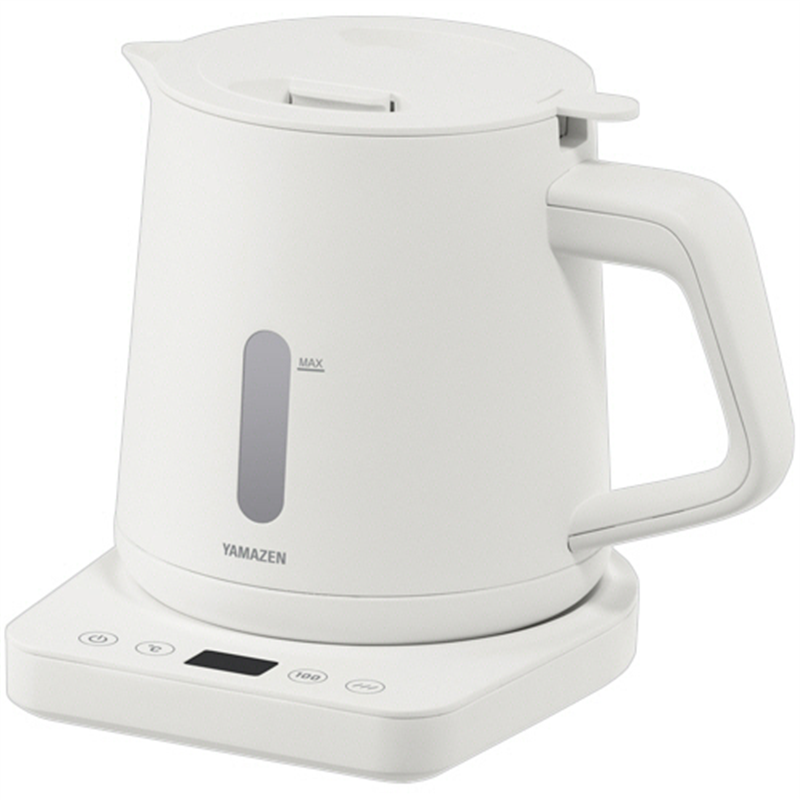 YAMAZEN 湯こぼれ防止電気ケトル 温調機能付 1.0L ホワイト YKU-SC1210J/W 1台（ご注文単位1台）【直送品】