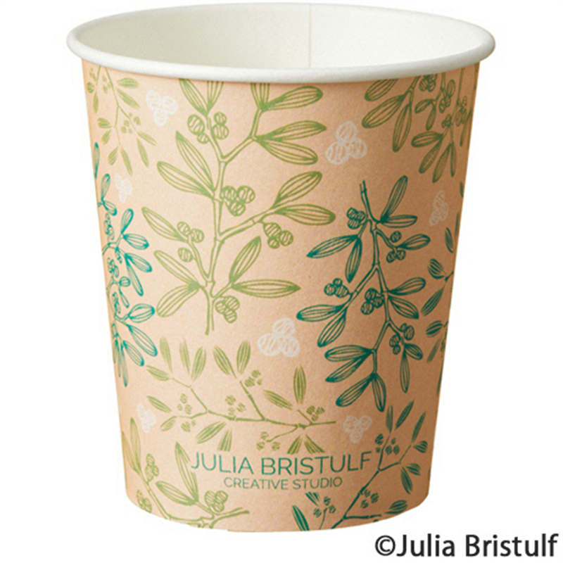 TANOSEE 紙コップ BerryLeaf/ベリーリーフ 205mL/7オンス 1600個/1セット（ご注文単位1セット）【直送品】