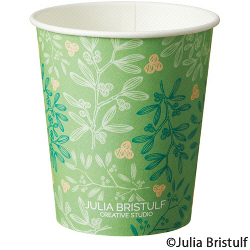 TANOSEE 紙コップ BerryLeaf/ベリーリーフ 205mL/7オンス 1600個/1セット（ご注文単位1セット）【直送品】