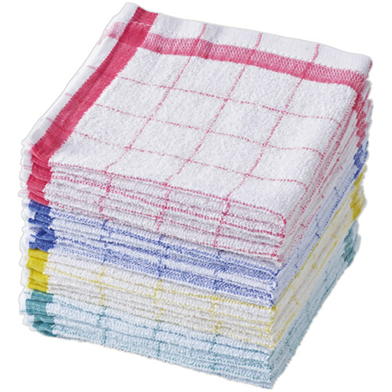 格子柄 台ふきん 4色アソート 20枚/パック（ご注文単位1パック）【直送品】