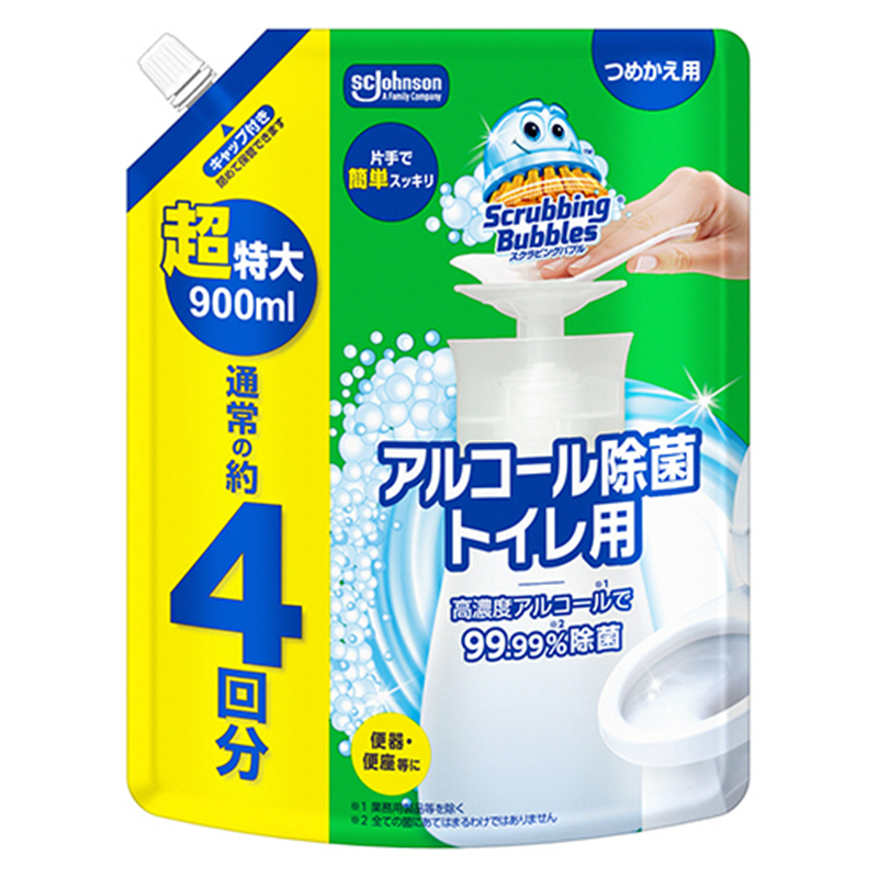 ジョンソン スクラビングバブル アルコール除菌 トイレ用 つめかえ用 超特大 900mL 1個（ご注文単位1個）【直送品】