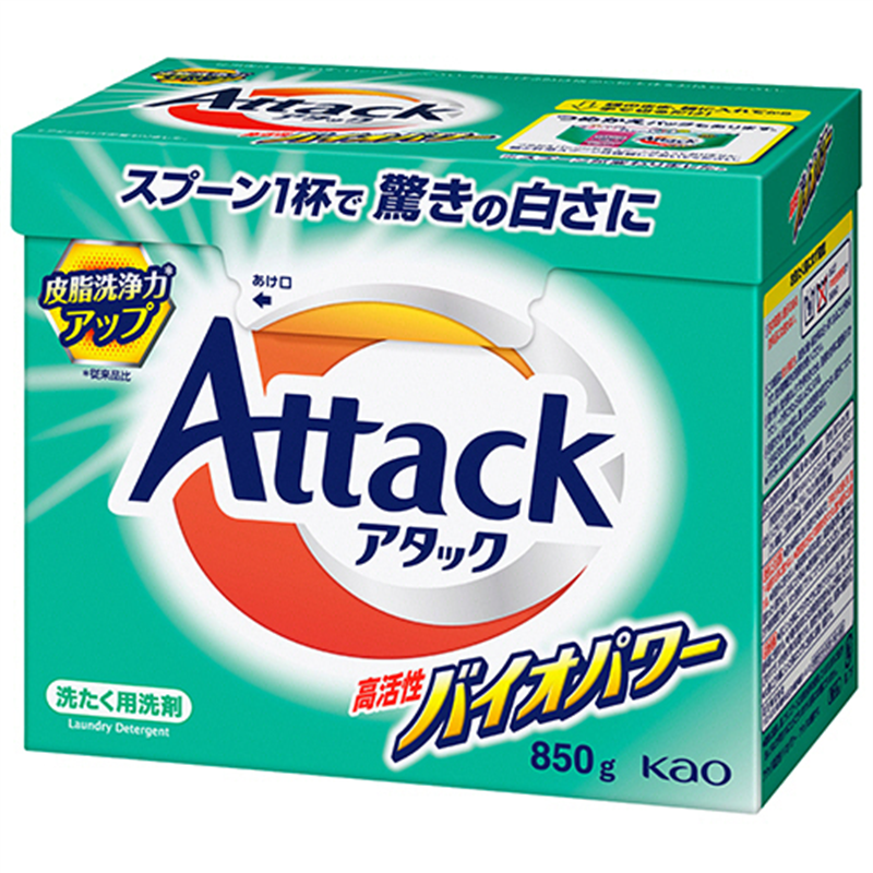 花王 アタック 高活性バイオパワー 本体 850g 1箱（ご注文単位1箱）【直送品】