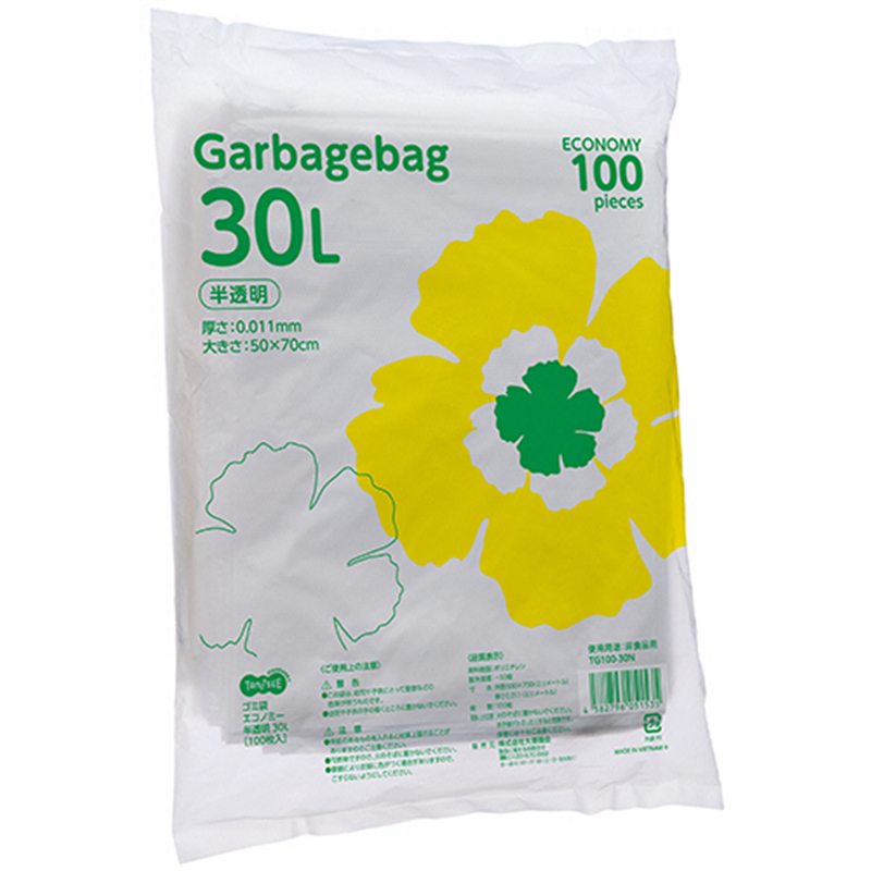TANOSEE ゴミ袋エコノミー 半透明 30L 100枚/パック（ご注文単位1パック）【直送品】