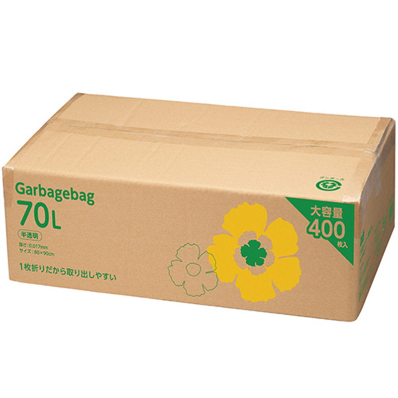 TANOSEE ゴミ袋エコノミー 大容量タイプ 半透明 70L 1箱/400枚/箱（ご注文単位1箱）【直送品】