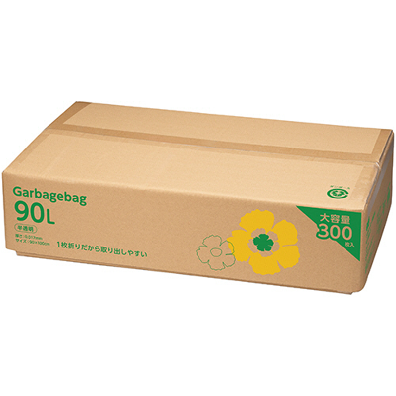 TANOSEE ゴミ袋エコノミー 大容量タイプ 半透明 90L 1箱/300枚/箱（ご注文単位1箱）【直送品】