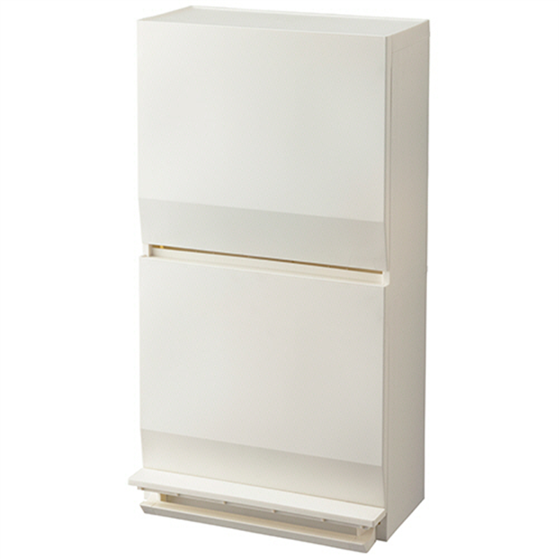 リス SOLOW 通路で使えるペダル分別ストッカー 2段 45L ホワイト GSLW020 1台（ご注文単位1台）【直送品】