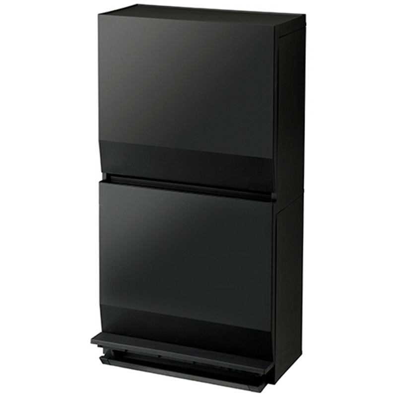 リス SOLOW 通路で使えるペダル分別ストッカー 2段 45L ブラック GSLW021 1台（ご注文単位1台）【直送品】