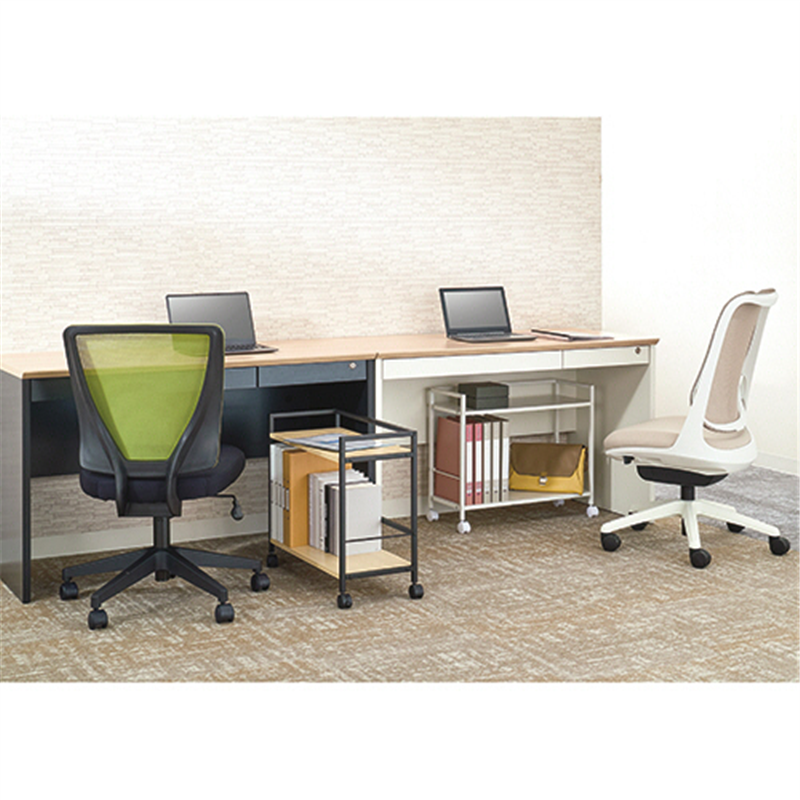 アスカ デスクワゴン ワイド 2段 ホワイト DWG04W 1台(ご注文単位1台)【直送品】