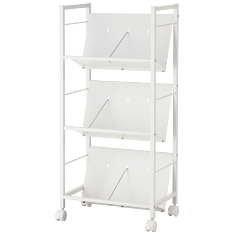 YAMAZEN ファイルラックワゴン スチールタイプ 3段 マットホワイト MFRW-S3/MWH 1台（ご注文単位1台）【直送品】