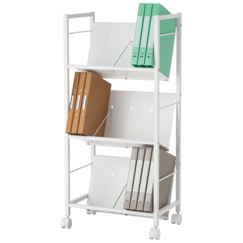 YAMAZEN ファイルラックワゴン スチールタイプ 3段 マットホワイト MFRW-S3/MWH 1台（ご注文単位1台）【直送品】