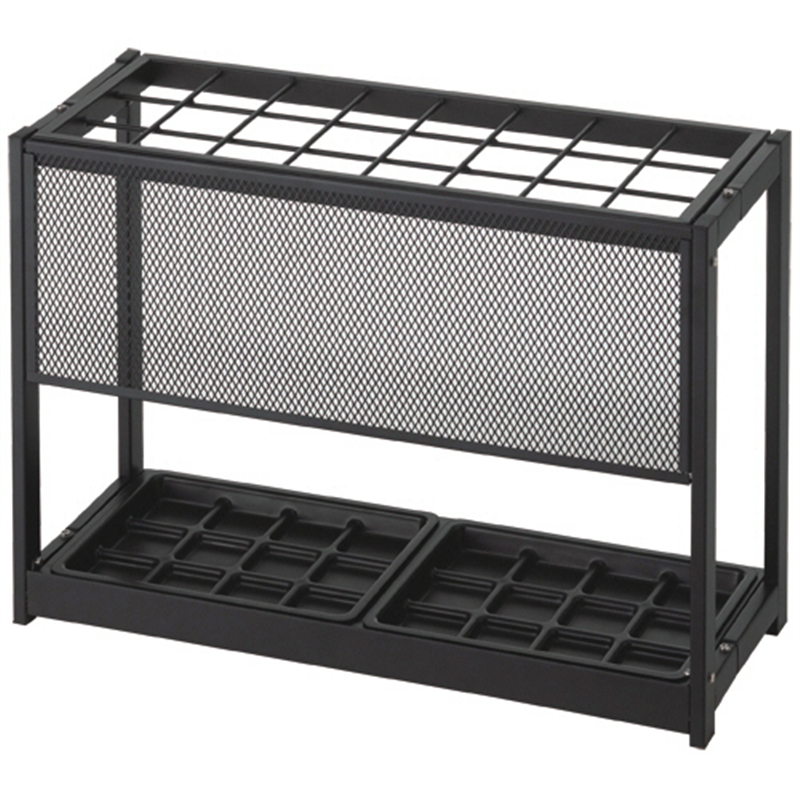 TANOSEE 傘立て/折りたたみタイプ 24本用スリム ブラック 1台（ご注文単位1台）【直送品】