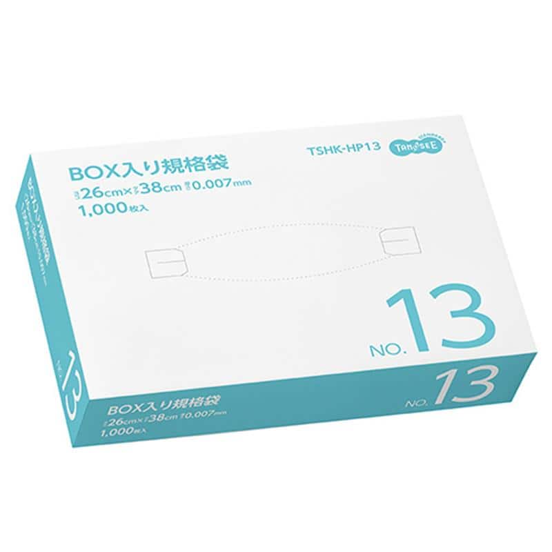 TANOSEE BOX入り規格袋 半透明 No.13 0.007×260×380mm 1箱(1000枚) （ご注文単位1箱）【直送品】
