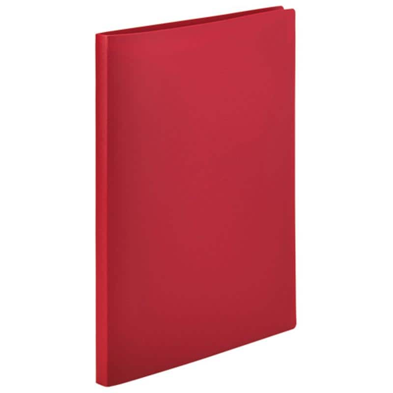 TANOSEE クリアファイル(不透明表紙) A4タテ 20ポケット レッド 1セット(10冊) （ご注文単位1セット）【直送品】