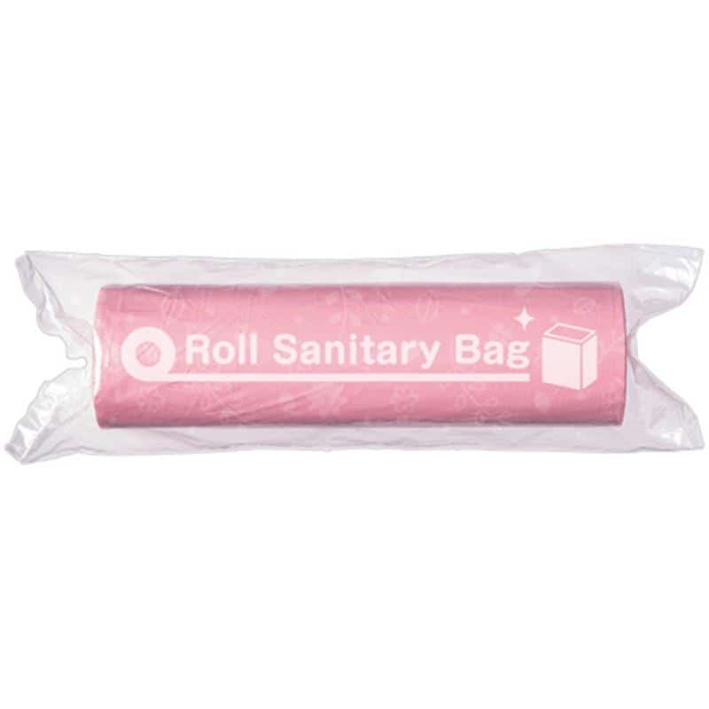 TANOSEE サニタリーポリ袋 再生原料入り ロールタイプ ピンク 1セット(2500枚:50枚×50本) （ご注文単位1セット）【直送品】